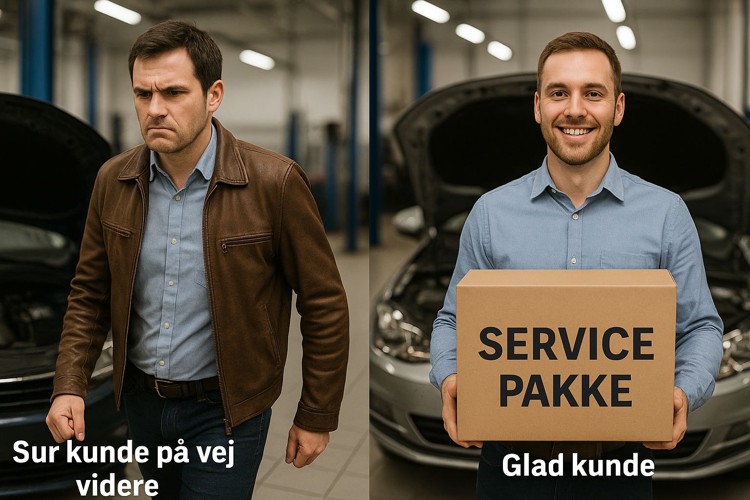 Kunde præsenteres for digital servicepakke med flere eftersyn – illustrerer loyalitetsskabende løsning via MiCAR AUTO E-COMMERCE