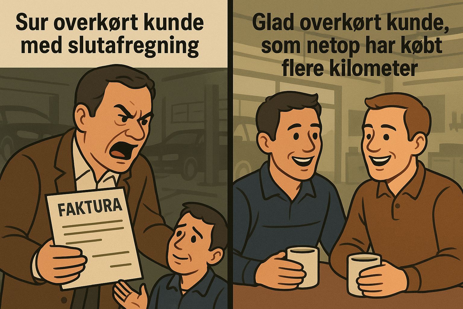 Dashboard med notifikation om overkørte kilometer – illustrerer MiCARs Early Warning-system i brug